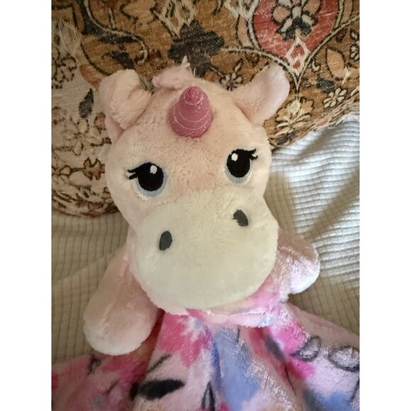 Little Beginnings Unicorn Plush w/Lovey Security Blanket Pink Floral Toy - Picture 7 of 9
